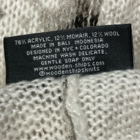 Wooden Ships Paola Buendia Boho Open Front Duster Cardigan Mohair Wool S/M - Picture 11 of 12